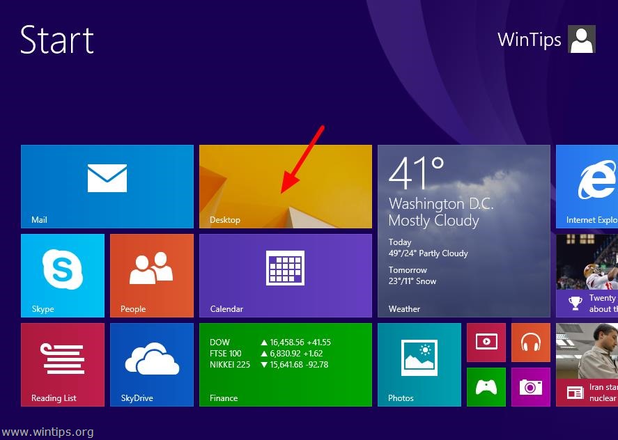 Windows 8.1 Desktop Screen