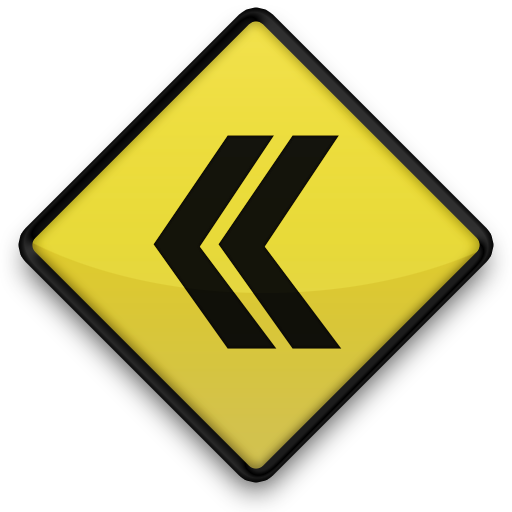 Yellow Double Arrow Road Sign