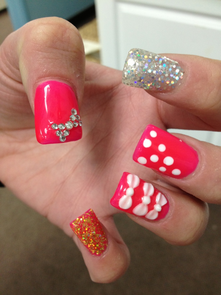 3D Nail Designs with Bows