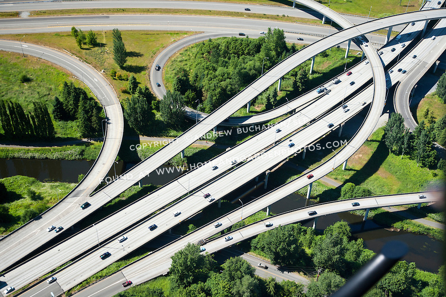 Aerial View of Highway Interchange