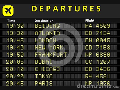 Airport Arrivals and Departures Board