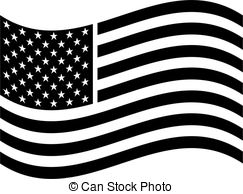 American Flag Clip Art Black and White
