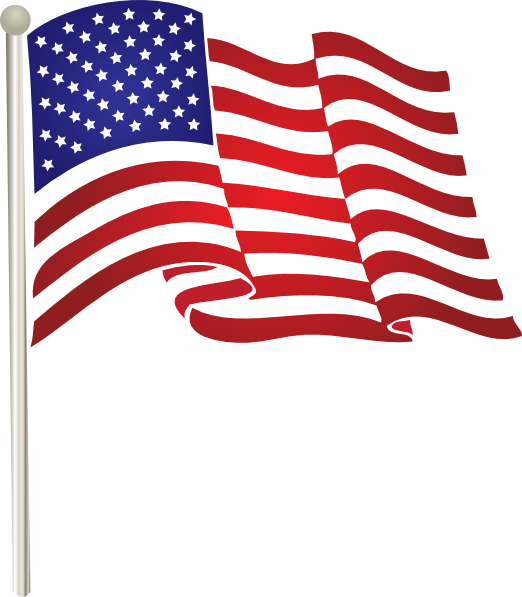 11 American Flag Waving Vector Clip Art Images