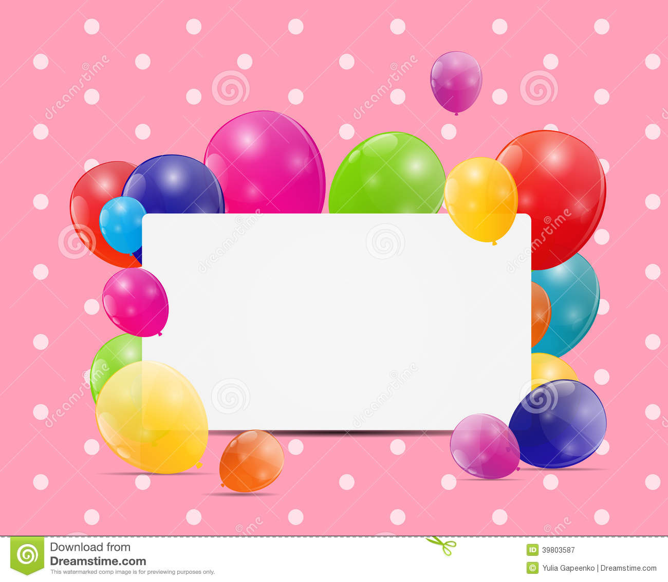 Balloons Birthday Card Vector