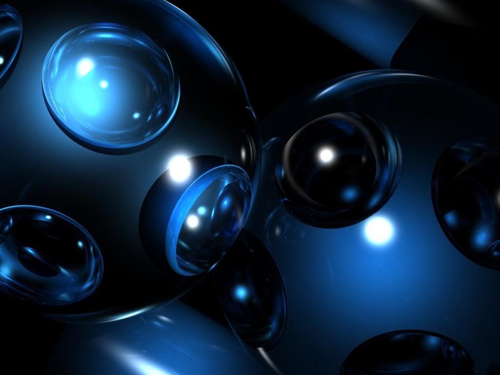Black and Blue 3D Abstract Desktop Wallpaper