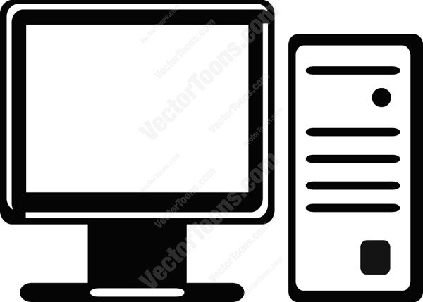 Black and White Computer Icon