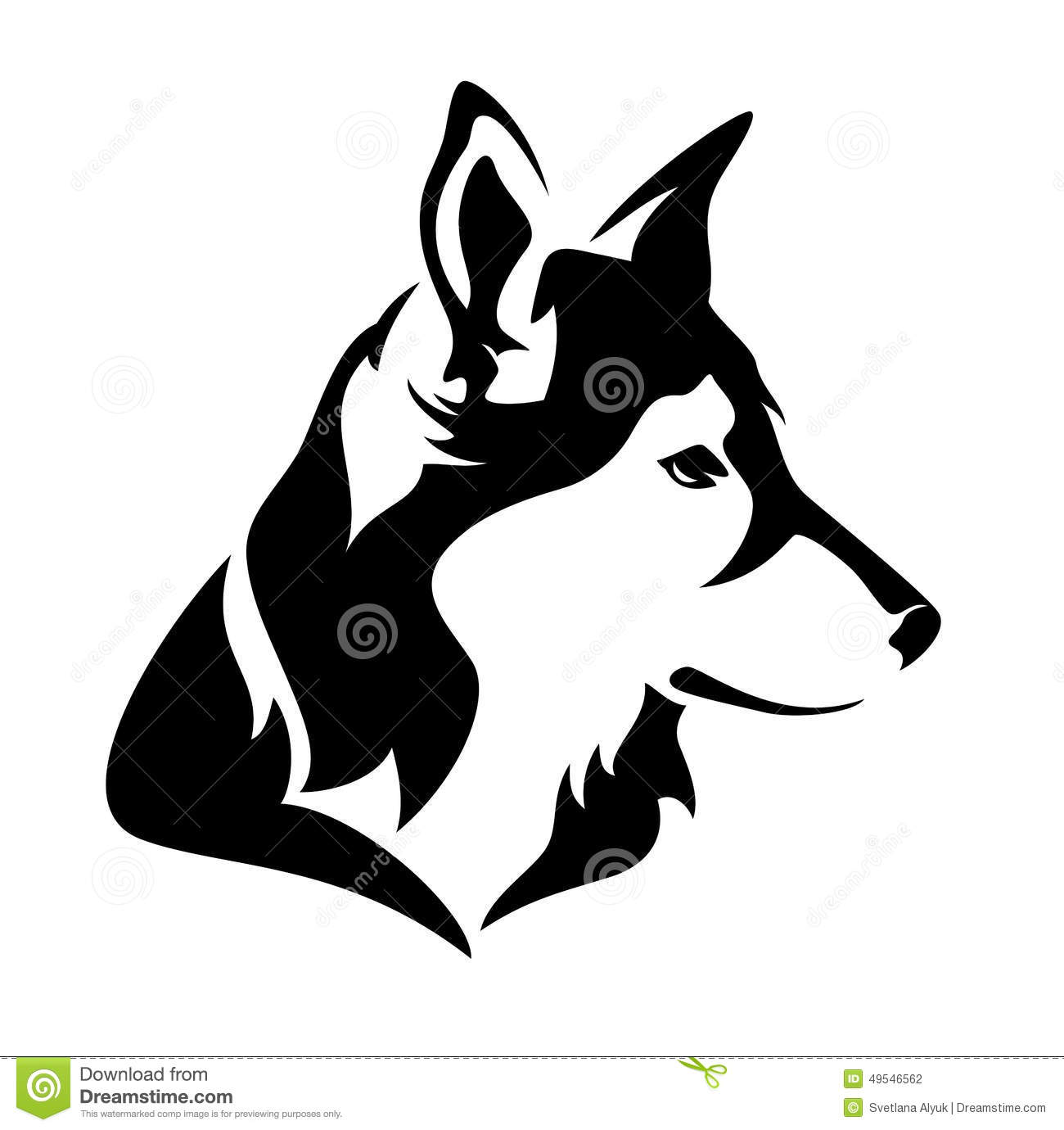 Black and White Dog Head Profile