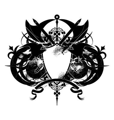Black and White Family Crests Axe Black and White Family Crests Axe