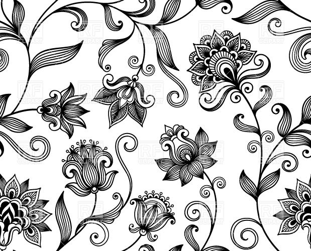Black and White Flower Graphics