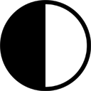 Black and White Half Circle Symbol