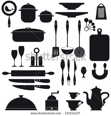 Black and White Kitchen Utensil Vector