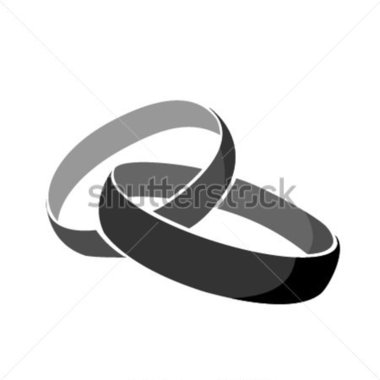 Black Wedding Rings Vector Art