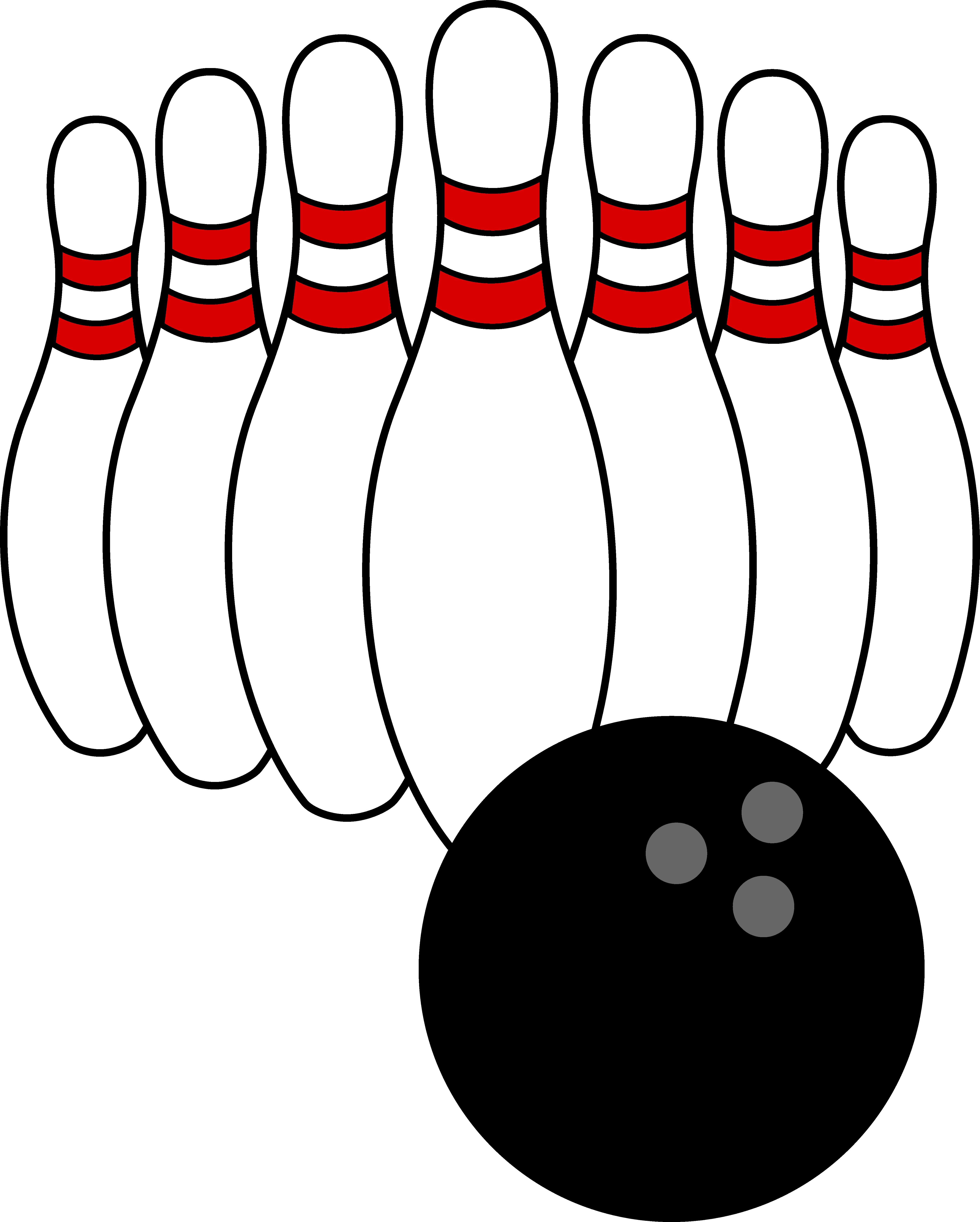Bowling Ball and Pins Clip Art