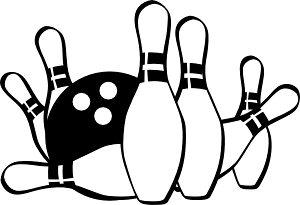 Bowling Strike Clip Art Black and White