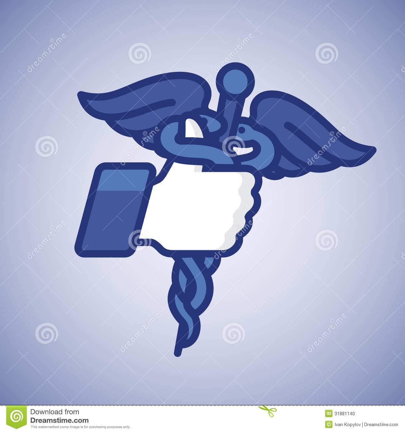 Caduceus Medical Symbol Vector