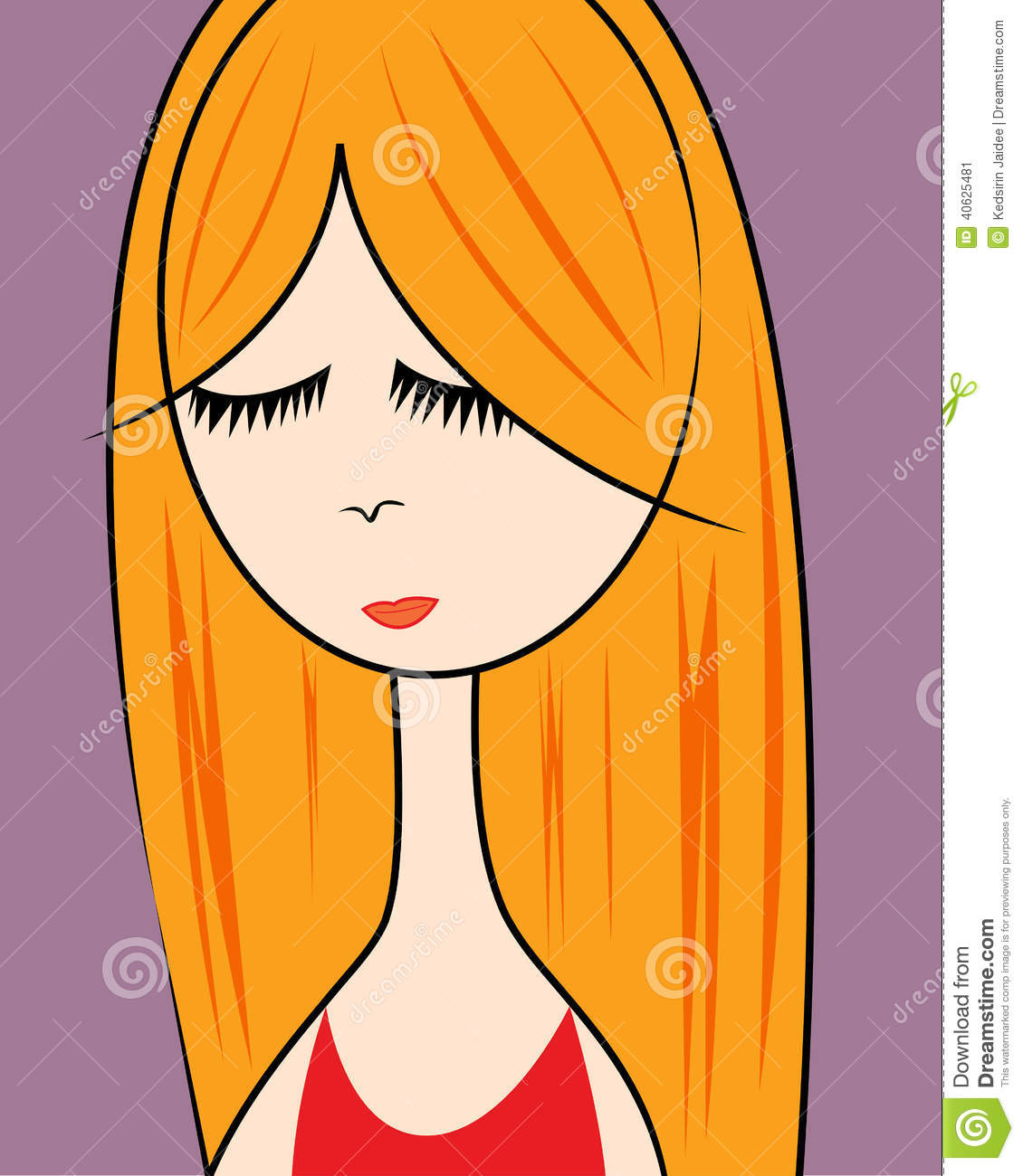 Cartoon Female Face Vector