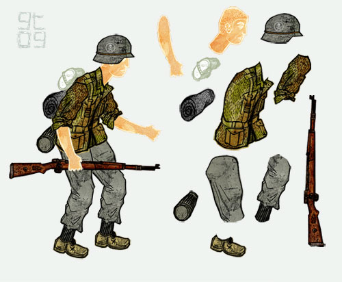 Cartoon of Soldier Cut Out