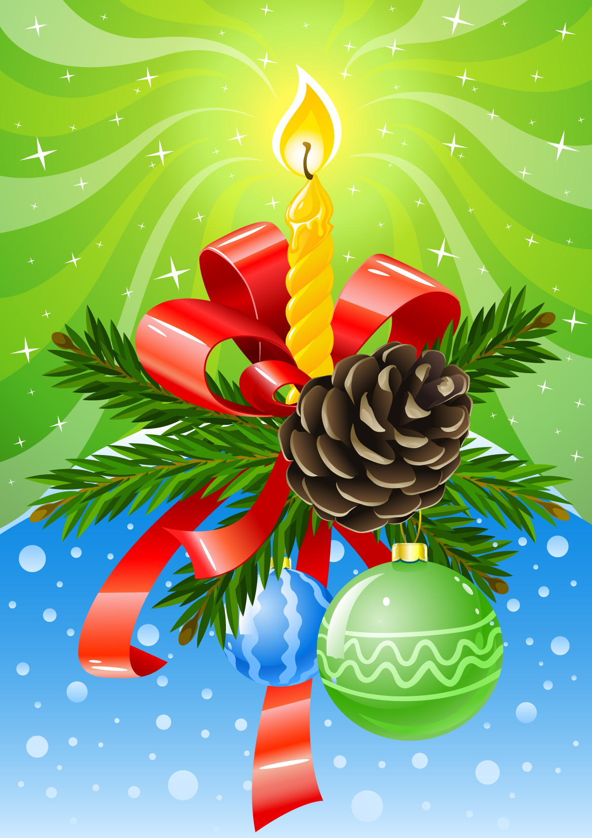 Christmas Candle Vector