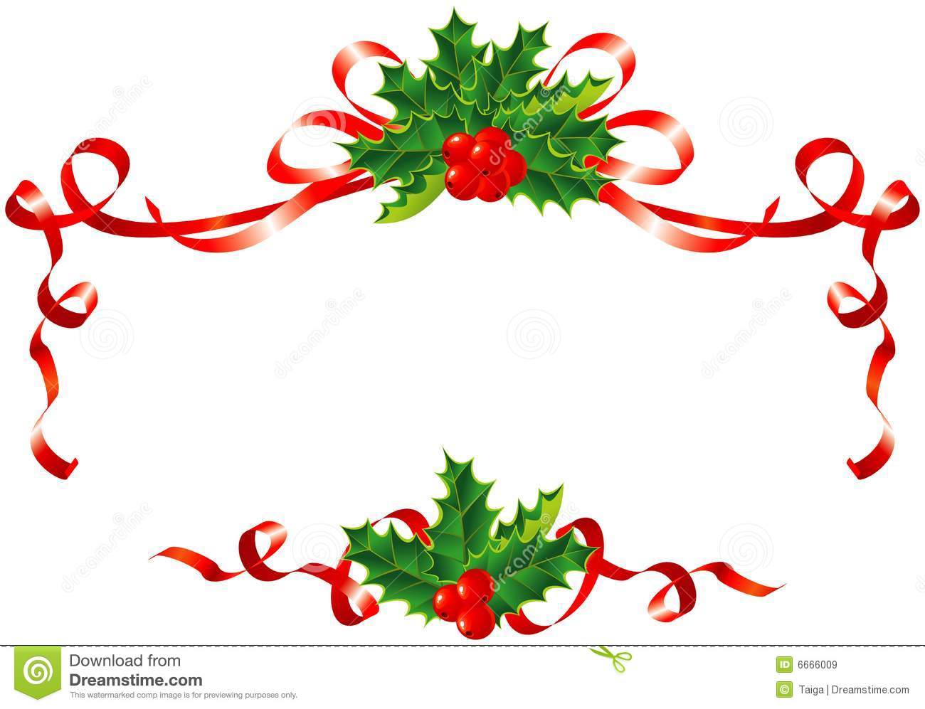 Christmas Holly Border Clip Art