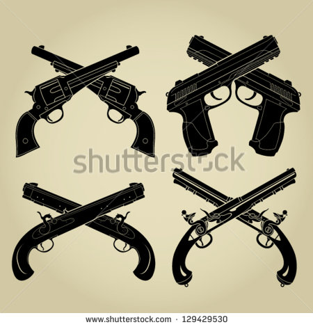 Crossed Pistols Silhouette