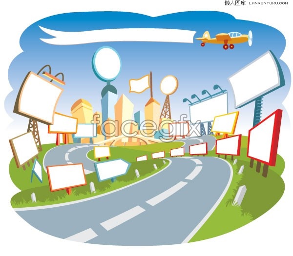 Cute Cartoon Landscape Vector