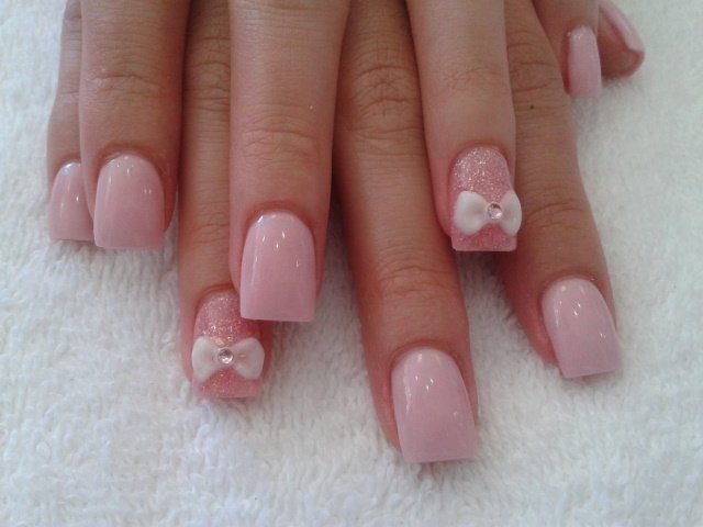 Cute Nail Designs with 3D Bows