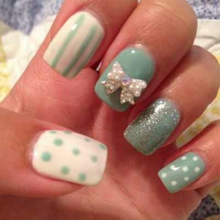 Cute Nail Designs with 3D Bows