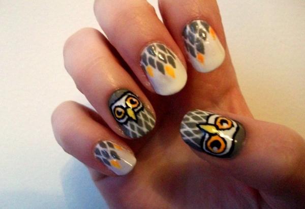 Cute Owl Nail Designs