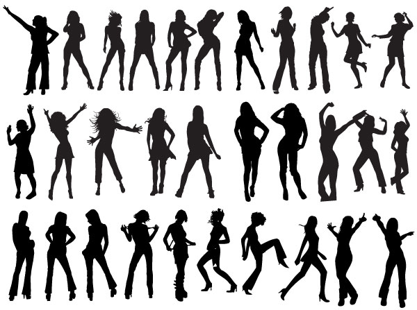 Dancing People Silhouette Vector Free