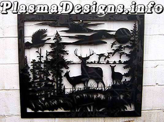 Deer Scene Silhouette Clip Art
