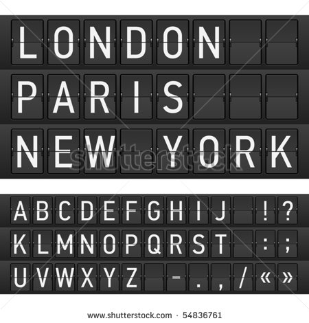 Departure Board Letters Free Vector