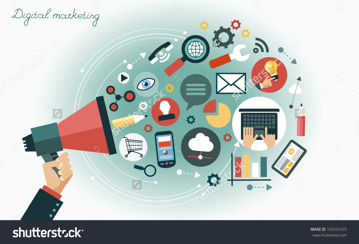 Digital Media Marketing Icon Digital Media Marketing Icon