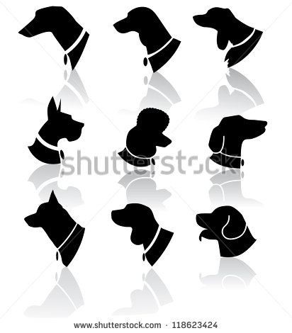 Dog Head Silhouette Clip Art