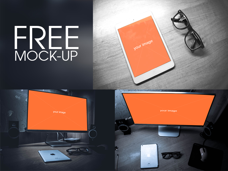 Download Free PSD Computer Mockup