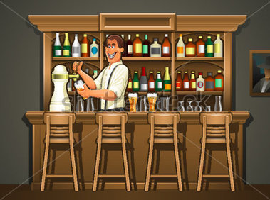 English Pub Bartender Clip Art