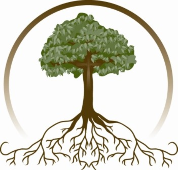 Family Reunion Tree with Roots Clip Art