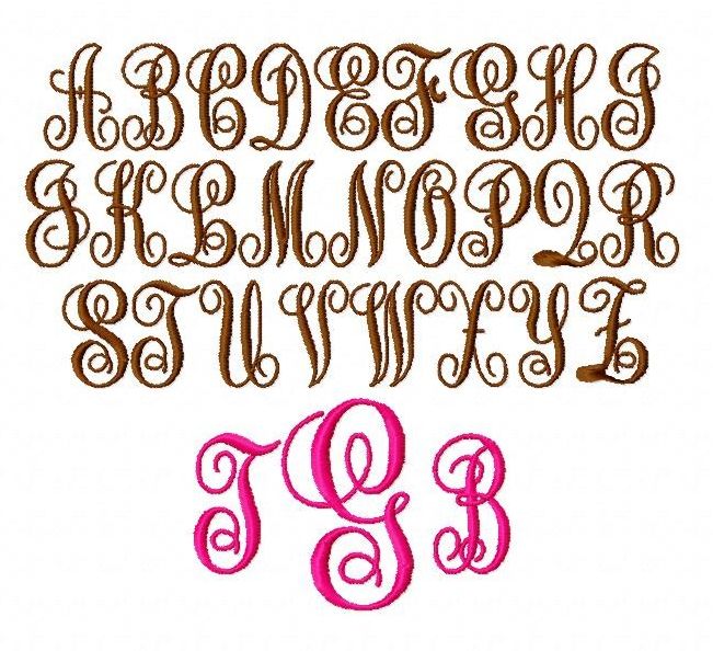Fancy Script Monogram Embroidery Font Fancy Script Monogram Embroidery Font