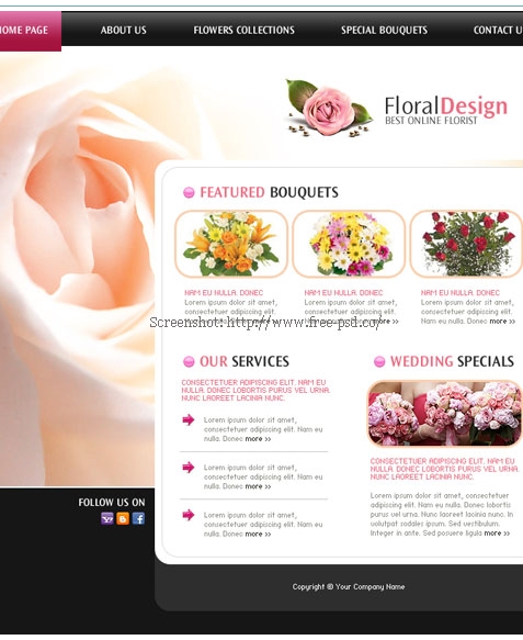 Floral Design Website Templates Free