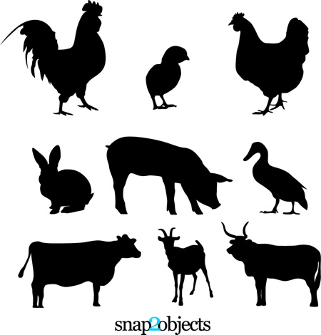 Free Farm Animal Silhouettes