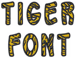 Free Tiger Embroidery Font