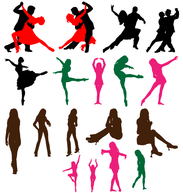 Free Vector Dancing Silhouettes