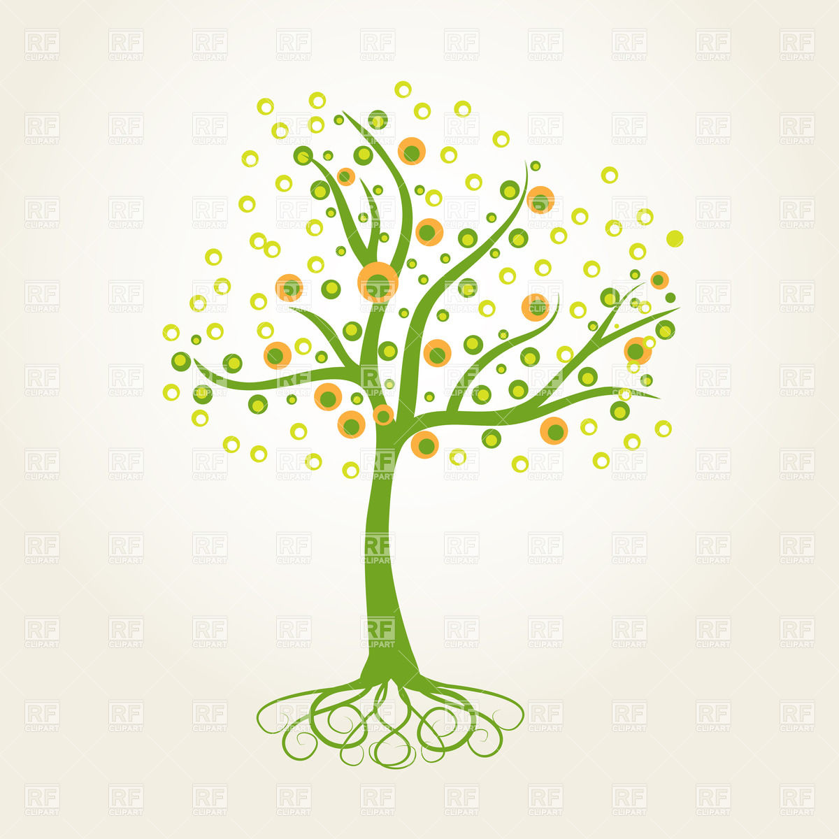 Free Vector Tree with Roots Clip Art