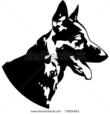 German Shepherd Dog Head Silhouette