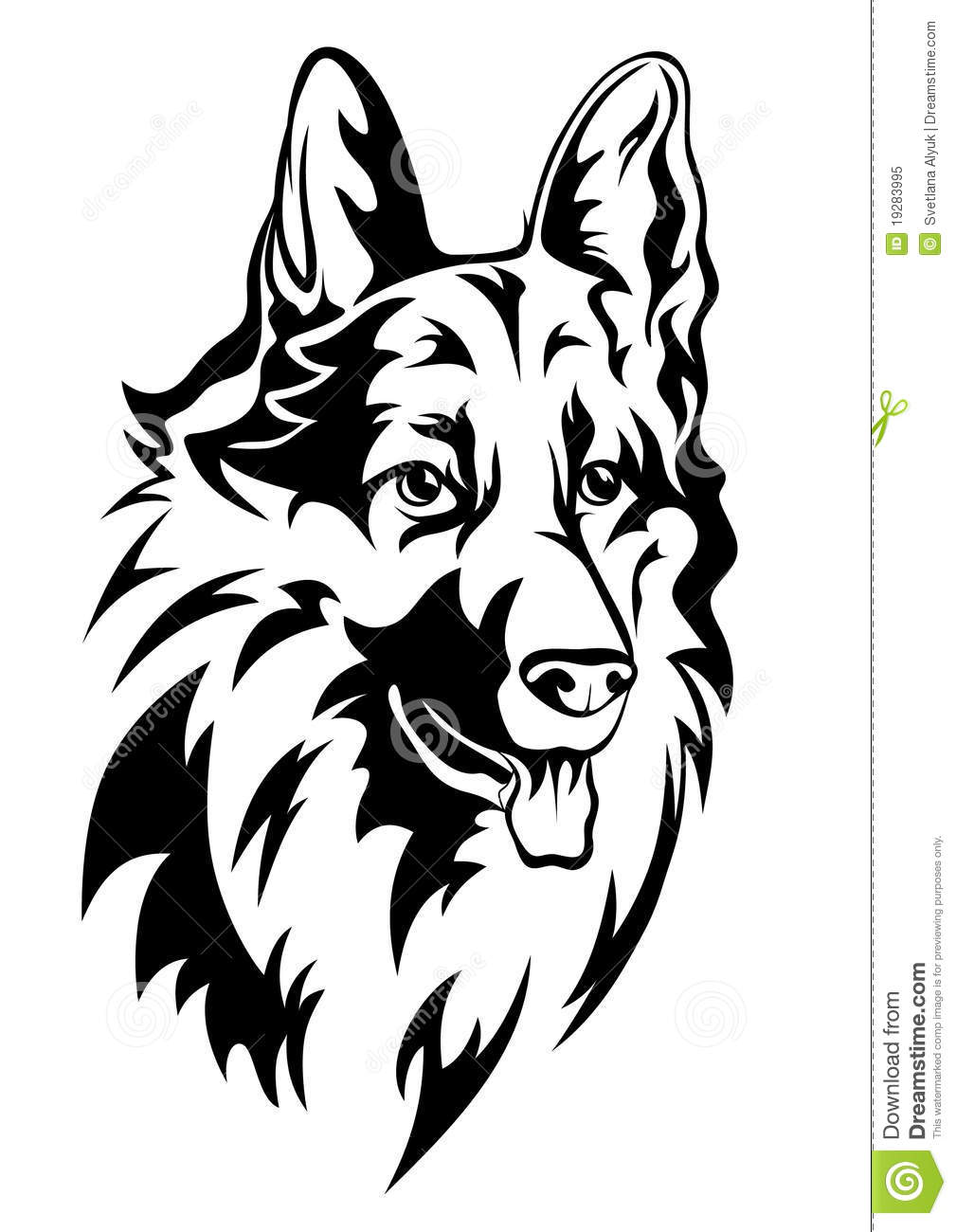 German Shepherd Dog Head