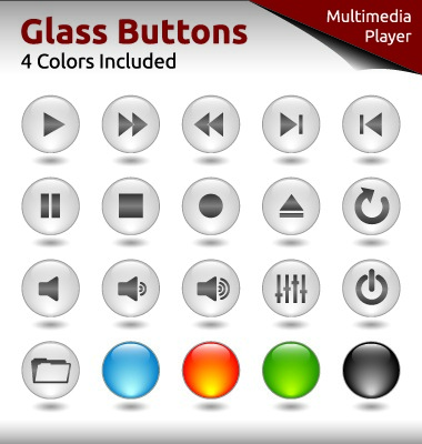 Glass Web Buttons Free Download