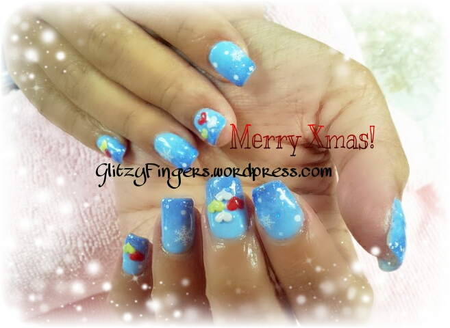 Glitzy Christmas Nails