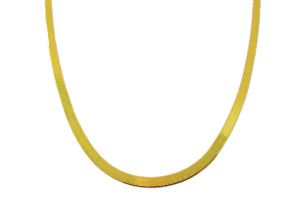 Gold Herringbone Chain Necklace