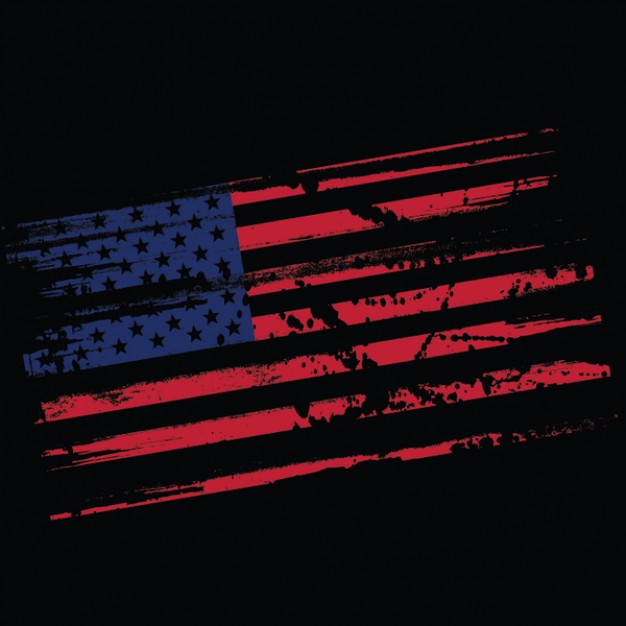 Grunge American Flag Vector Free