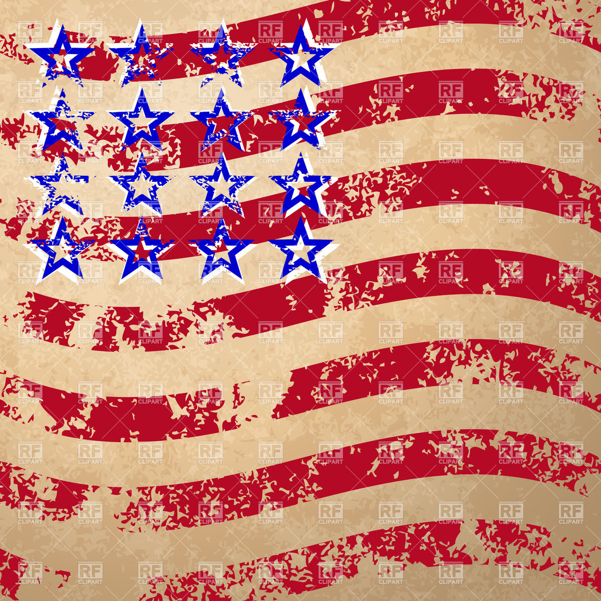 Grunge American Flag Vector Free