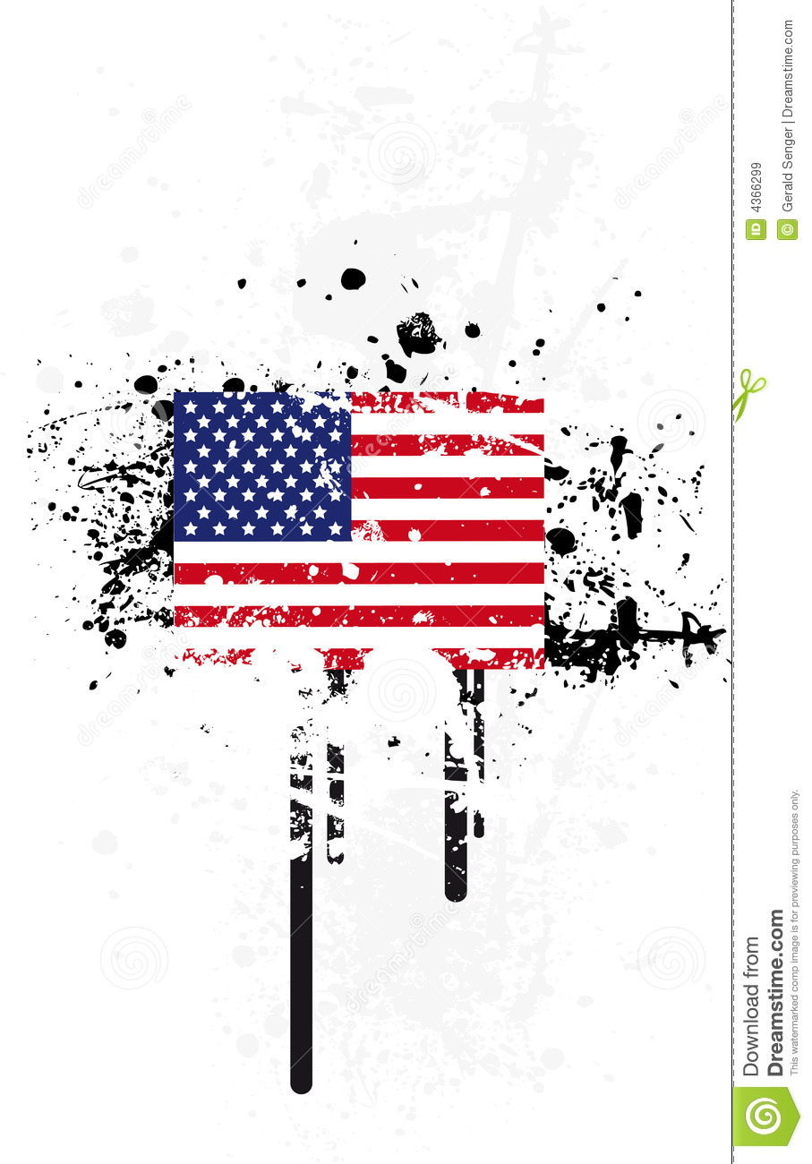 Grunge American Flag Vector